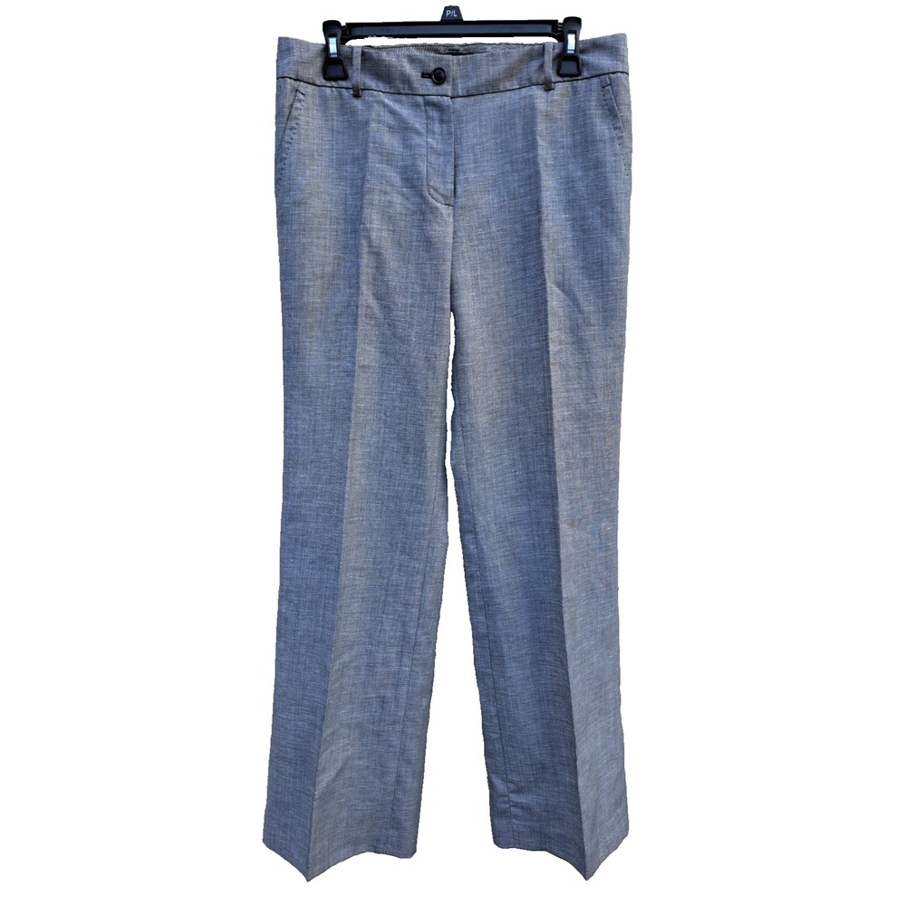 Talbots Womens Gray Wool Linen Wide Leg High Rise Dress Pants Trousers 6 NWOT